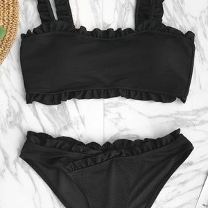 cupshe "only love solid bikini set"